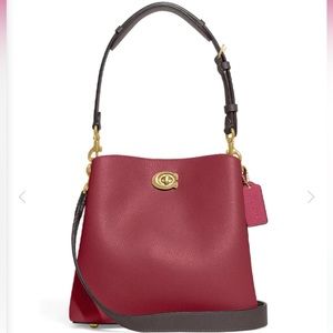NWT Coach Willow Colorblock Bucket Bag Cherry